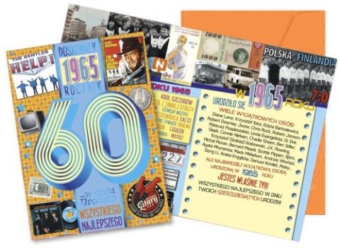 Karnet Urodziny 60 (cyfry, roczniki) 2025 V-121