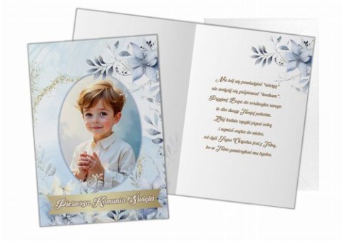 Kartka z życzeniami KARNET KOMUNIJNY CHŁOPIEC 1