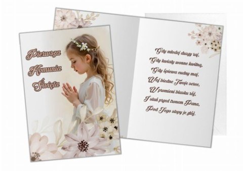Kartka z życzeniami KARNET KOMUNIJNY dziewczynka 4