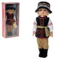 Lalka chłopiec 38cm w stroju ludowym z polskim głosem śpiewa i mówi po polsku twarda