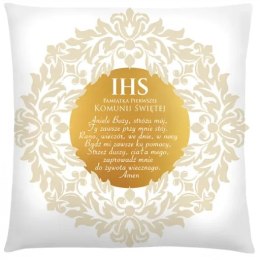 Poduszka Pamiątka I KOMUNII Świętej - Złoty IHS 3335-KOM5
