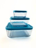 Pojemniki szklane z pokrywkami 3 szt