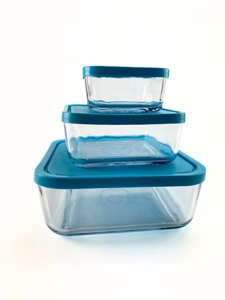 Pojemniki szklane z pokrywkami 3 szt