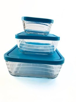 Pojemniki szklane z pokrywkami 3 szt