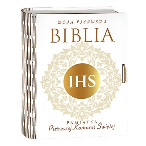 Pudełko na Biblię - Pamiątka I KOMUNII Świętej - Złoty IHS 3341-KOM5