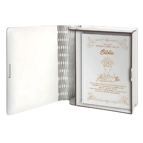 Pudełko na Biblię - Pamiątka I KOMUNII Świętej - Złoty IHS 3341-KOM5