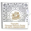 Pudełko na pieniądze kwadrat KOMUNIA - od OJCA CHRZESTNEGO - Ażur 3308A-KOM2N-OC