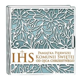 Pudełko na pieniądze kwadrat KOMUNIA - od OJCA CHRZESTNEGO - Ażur 3308A-KOM2N-OC