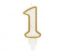 Świeczka B&C cyferka "1" złoty kontur PF-SCZK1