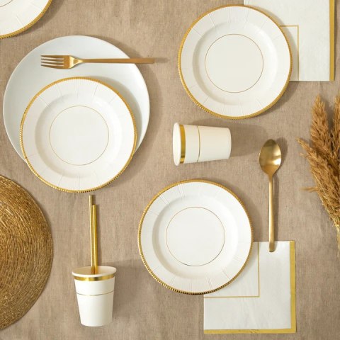 Talerzyk papierowy Elegant Gold 8cali 6szt. 155196