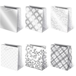 Torebki ozdobne 10szt. T-8 AVANTGARDE set 29 Białe 20 x 24 x 11 cm