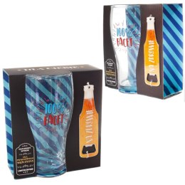 Zestaw 2w1 szklanka do piwa z napisem' 100 % Facet