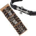 Zestaw bransoletek męskich ze skóry ekologicznej 12 szt B-2391