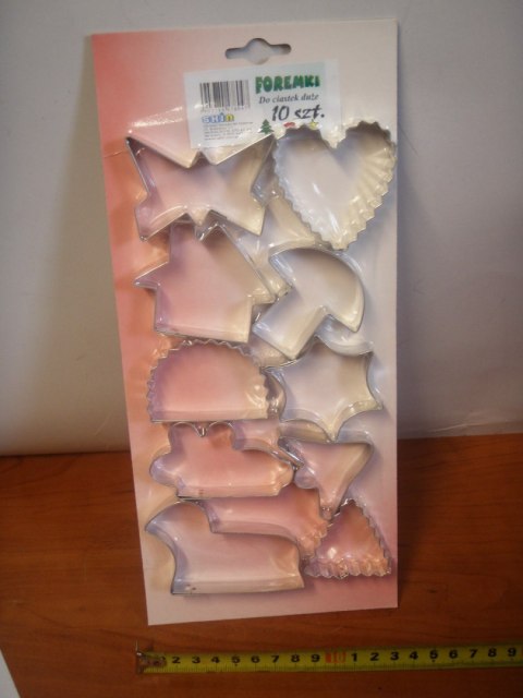 Foremki do ciastek metalowe wykrawacze10 szt. duże