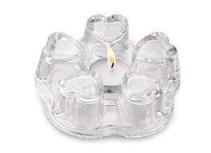 Podgrzewacz szklany do dzbanka na tealight serca 14,2 x 5,3 cm