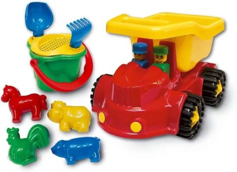 Samochód jeep + kpl. do piasku koniczynka 9el.