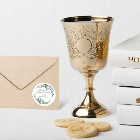 Naklejki 12szt. SŁODKIE PODZIĘKOWANIE KOMUNIA CIASTO