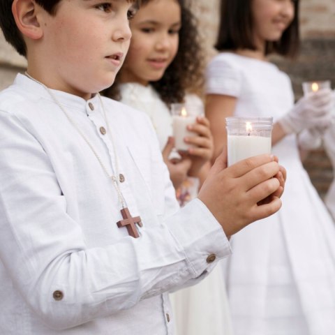 Naklejki 12szt. SŁODKIE PODZIĘKOWANIE KOMUNIA CIASTO