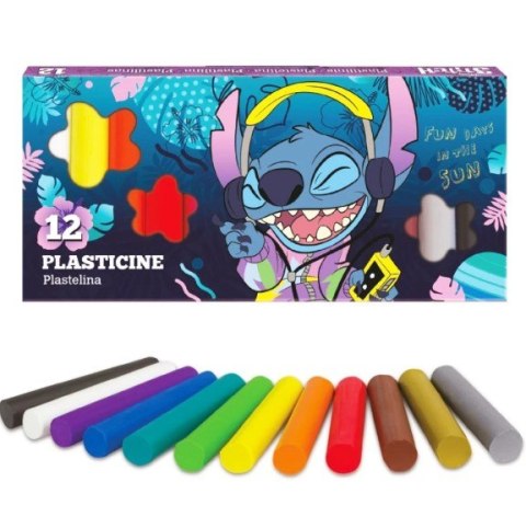 Plastelina szkolna pastelowa 12 kolorów LILO I STITCH 1989 5374