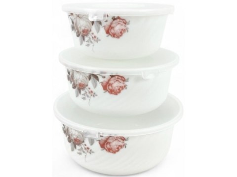 Zestaw 3 misek szklanych z pokrywkami 3w1 misa1615