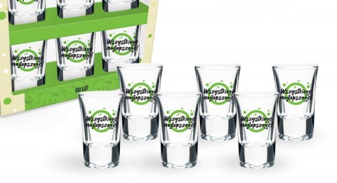 Zestaw 6 kieliszków 35ml green Wszystkiego najlepszego