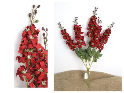 Bukiet 2szt ŁUBIN wys. 58 cm, 5 łodyg (kwiat 21x4 cm) CZERWONY MZ-032E