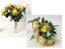 Bukiet CHRYZANTEMA wys. 41 cm, 10 łodyg (7 kwiatów 11x4 cm) ŻÓŁTA cieniowana MH-035A