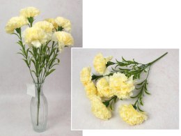 Bukiet GOŹDZIK wys. 48 cm, 7 łodyg (7 kwiatów 8x5 cm) ŻÓŁTY WA-094A