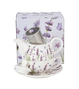 Filiżanka z dzbankiem z zaparzaczem ze stali nierdzewnej CLASSIC LAVENDER