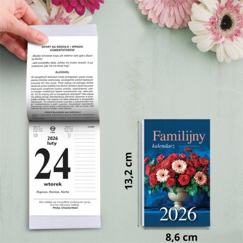 Kalendarz zdzierak 2026 A6 familijny zrywany z miejscem na notatki