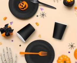 Kubeczki pap. jednokolorowe czarne, 250 ml / 6 szt. PF-KJCN