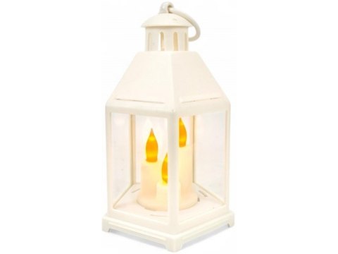 Lampion led z kloszem i świeczką 21cm 7401