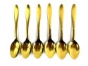 Łyżeczka do herbaty 6szt. sztućce złote modne boho glamour 14cm.