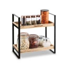 Mały regał z dwoma półkami z drewna paulownia - półki do kuchni i nie tylko 2-poziomy 34 x 18 x 34 cm