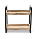 Mały regał z dwoma półkami z drewna paulownia - półki do kuchni i nie tylko 2-poziomy 34 x 18 x 34 cm
