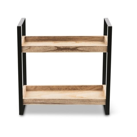 Mały regał z dwoma półkami z drewna paulownia - półki do kuchni i nie tylko 2-poziomy 34 x 18 x 34 cm