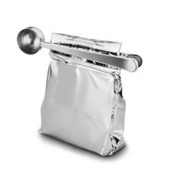 Miarka łyżeczka do kawy i herbaty z klipsem nierdzewna srebrna