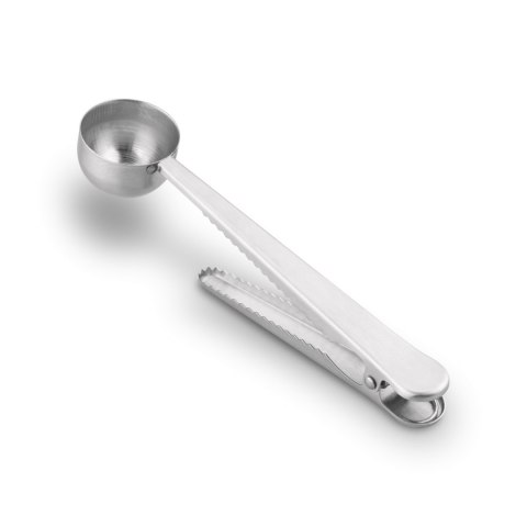 Miarka łyżeczka do kawy i herbaty z klipsem nierdzewna srebrna