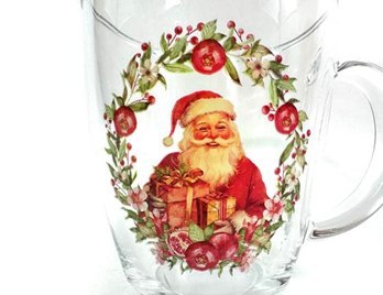 Naczynie szklanka świąteczna 330ml MIKOŁAJ