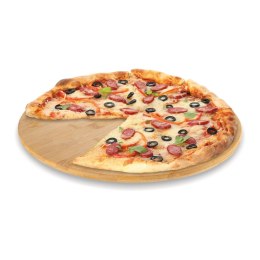 Okrągła deska do przystawek pizzy lub ciasta do serwowania obrotowa bambusowa 35 x 2,5 cm