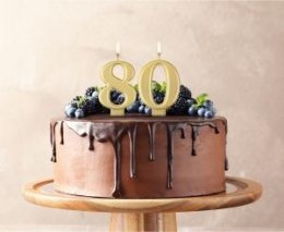 Świeczka B&C cyferka 8 metalik złota 8,0 cm PF-SCZ8