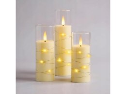 Świeczka led w obudowie z płomieniem - 17,5cm AEA-7067