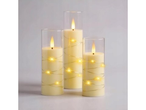 Świeczka led w obudowie z płomieniem - 17,5cm AEA-7067