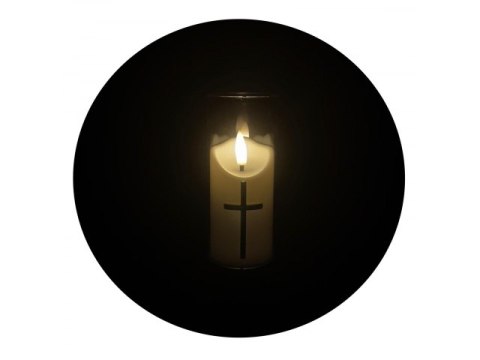 Świeczka led wkład do zniczy 12,5cm z krzyżem 7093