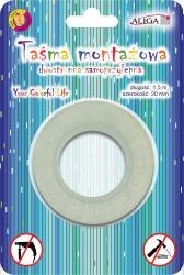 Taśma samoprzylepna NANO przezroczysta dwustronna montażowa 20mm x 1,5 m PSD-2397