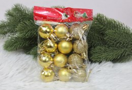 Bombki plastikowe 3 cm ZŁOTE 12szt. ENX-50502G