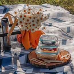 Borokrzemowe i odporne na szok termiczny 3 pojemniki kuchenne z pokrywkami Largo 350 ml 600 ml 1000 ml