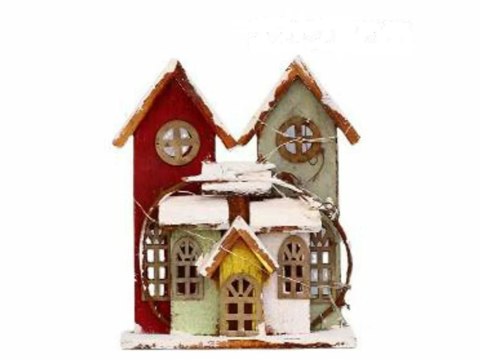 Dekoracja drewniana domek 22 x 28 cm BOŻE NARODZENIE