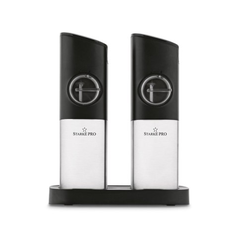 Dwa młynki grawitacyjne z akumulatorem - komplet młynków do przypraw Starke Pro Magna 2 sztuki