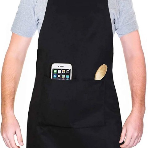 Fartuch kuchenny ochronny gastronomiczny fartuszek wodoodporny czarny PID0442